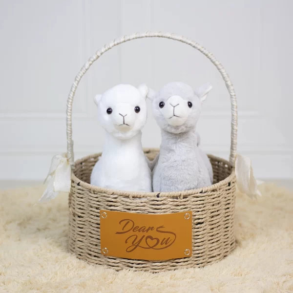 Dear Alpaca Twins Hamper (White & Grey)